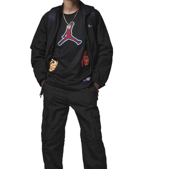 Air Jordan Kids Patch Pack Jersey Black NBA 1990s MJ Streetwear sz L - Picture 2 of 15
